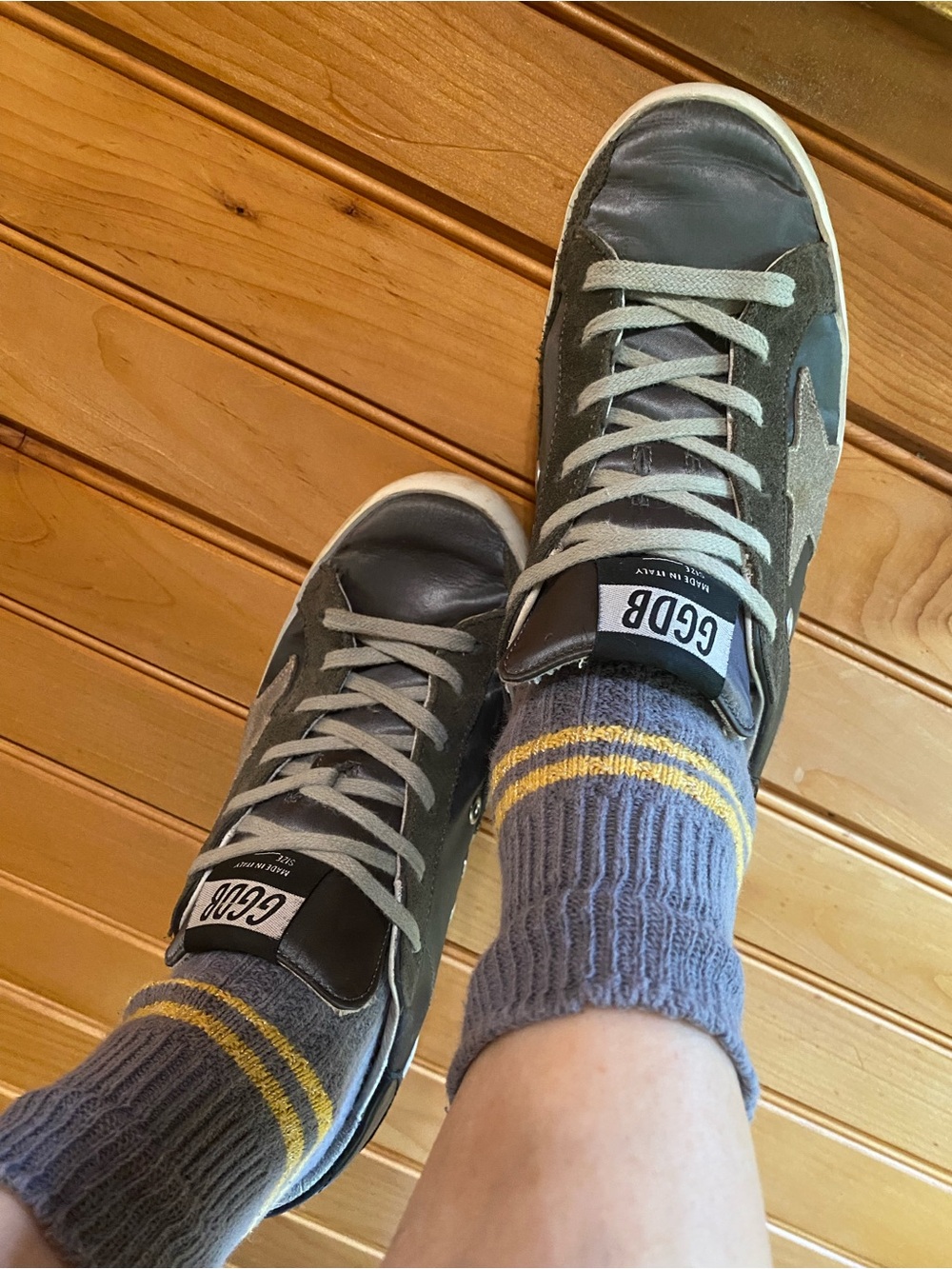 Golden Goose GGDB Super-Star Gray Satin Suede Sneakers Made in Italy